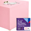 Gee Di Moda Fitted Tablecloth - 72 x 30 Inch Pink Floor-Length Fitted Table Cloth for 6 Foot Rectangle Table, Heavy Duty Washable Fabric for Parties