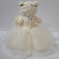 KINNEX COLLECTIONS SINCE 1997 12" Mi Bautizo Teddy Bear with Dress (Centerpiece) ~ B09631B-2 (Ivory)