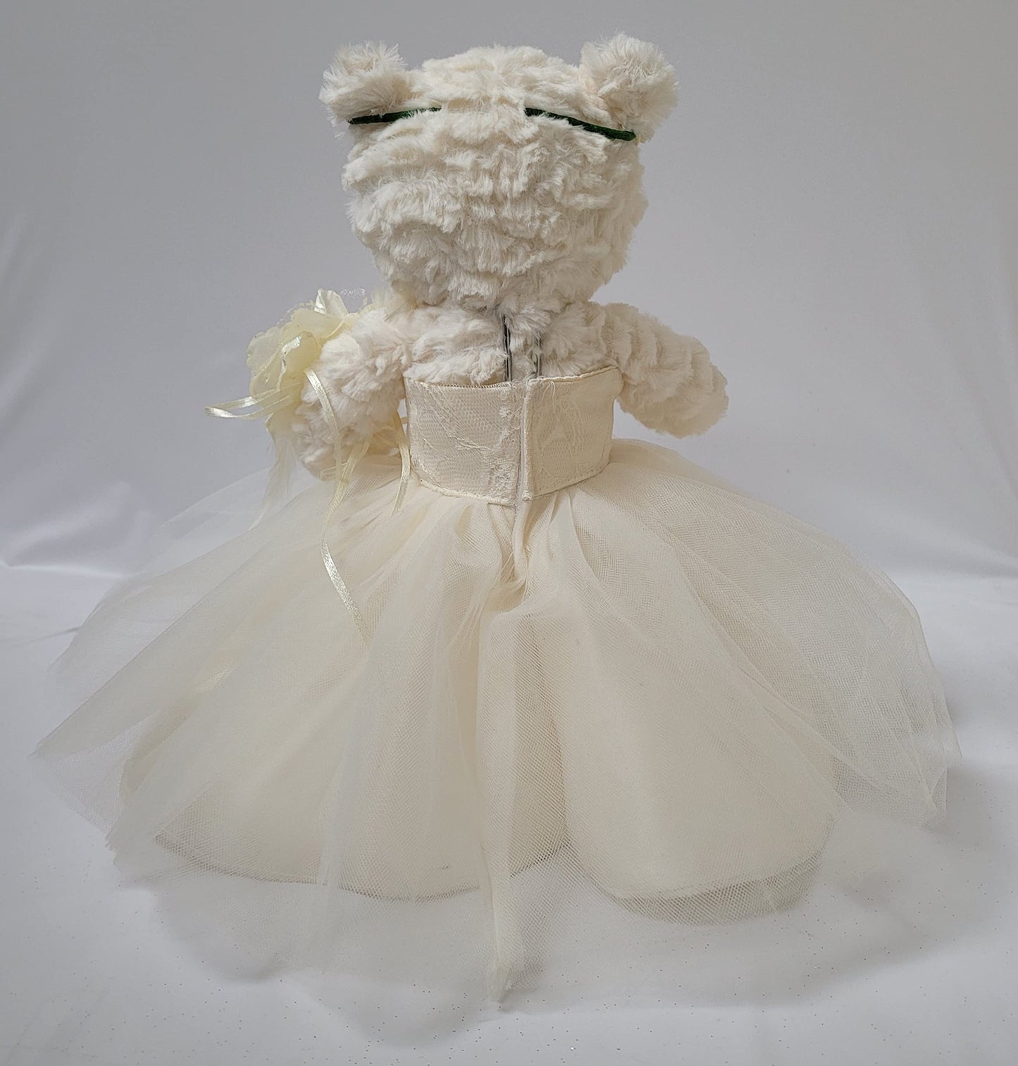 KINNEX COLLECTIONS SINCE 1997 12" Mi Bautizo Teddy Bear with Dress (Centerpiece) ~ B09631B-2 (Ivory)