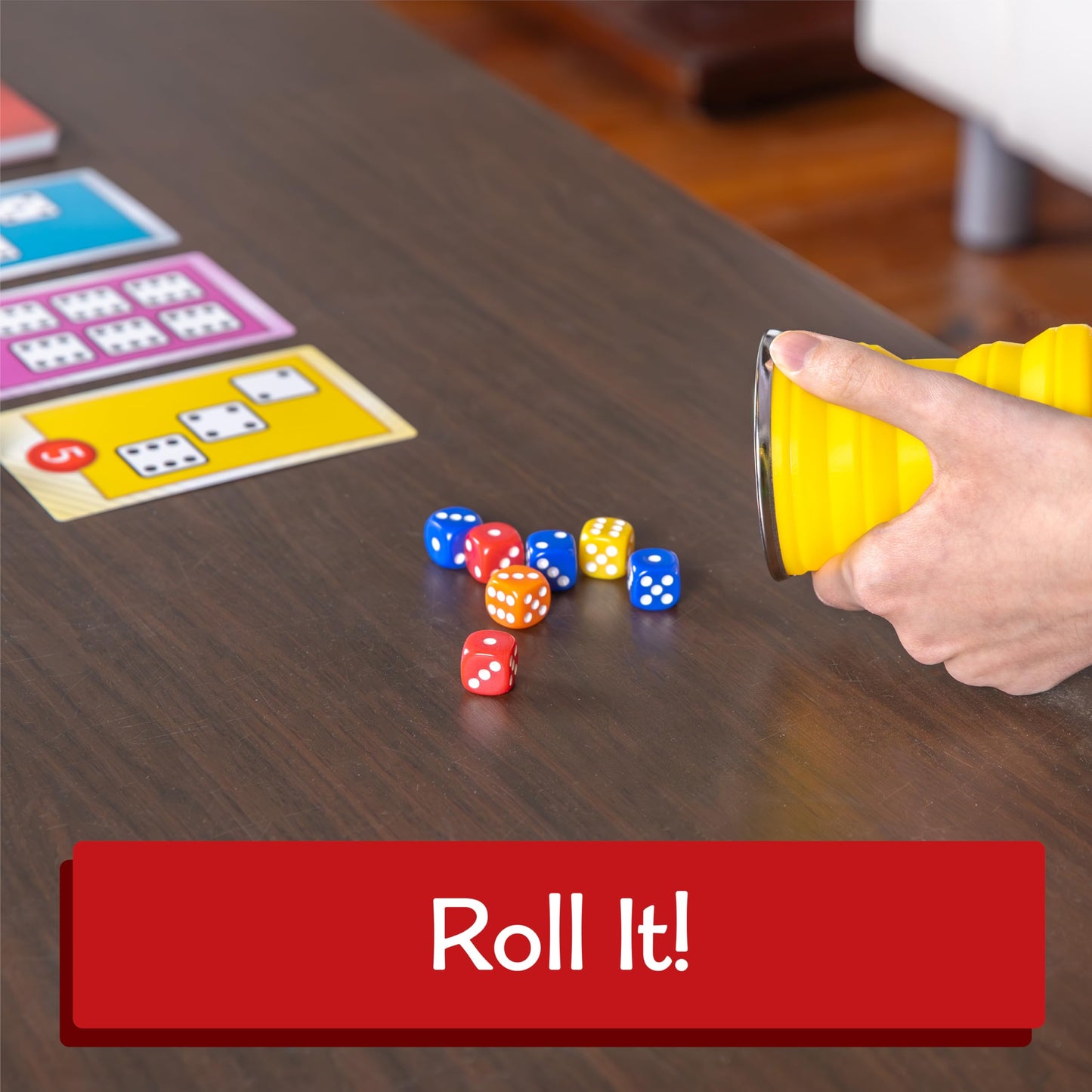 Calliope Games Roll for It Going Big - Fast-Playing Family Dice Game with Big Oversized Cards and Dice, Retirement Party Games, Fun Family Games