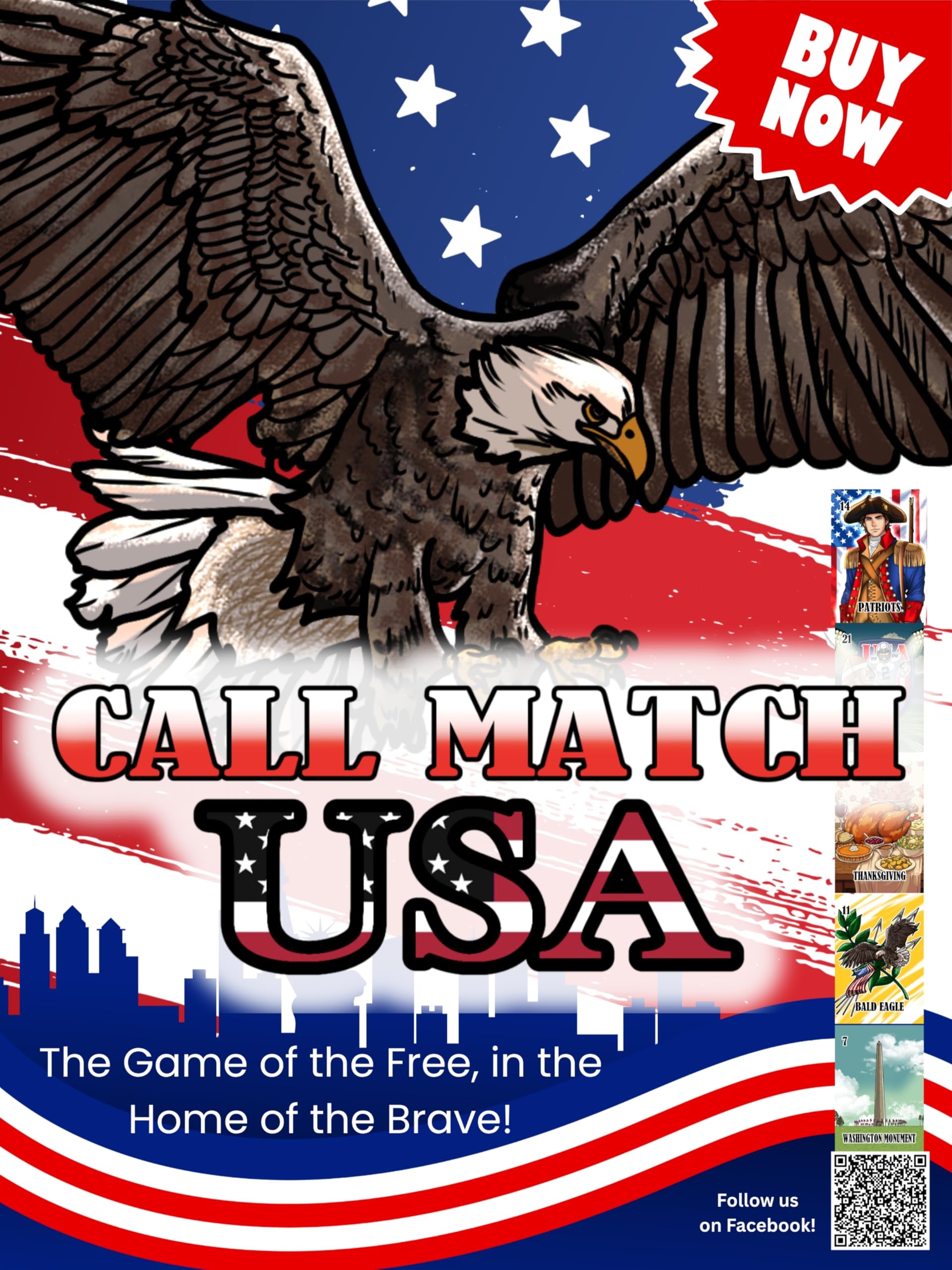CALL.MATCH CALL MATCH USA! 250th Anniversary American Culture Matching Game | 2-25 Players | Game for All Ages