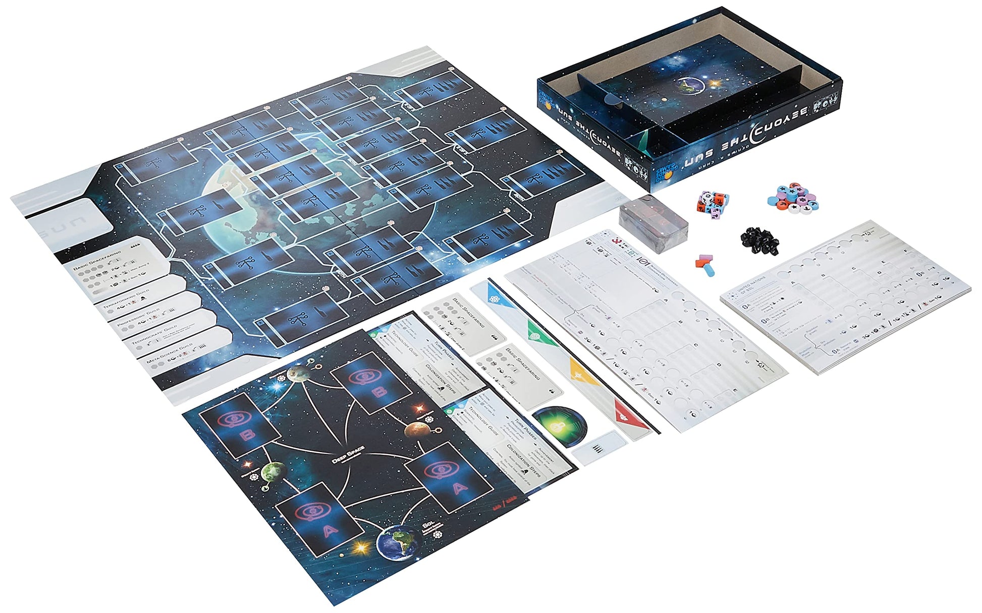 Rio Grande Games: Beyond The Sun, Strategy Board Game, Base Game, 2 to 4 Players, 90 to 120 Minute Play Time, for Ages 14 and up