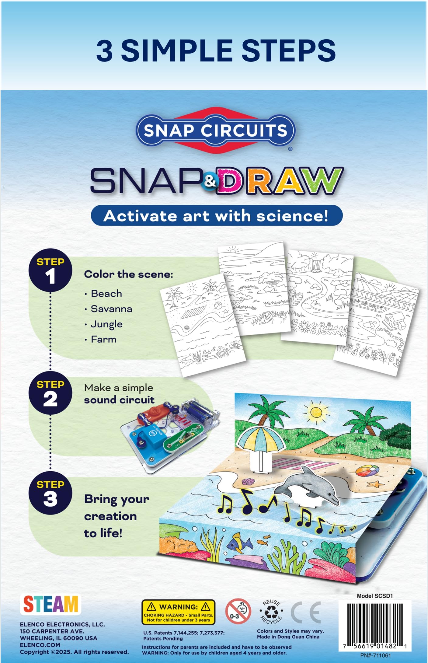 SNAP CIRCUITS Snap & Draw STEAM Toy for Boys and Girls | STEM Toy for Kids 4+ yrs | Art & Science Activity Kit | Building Kit