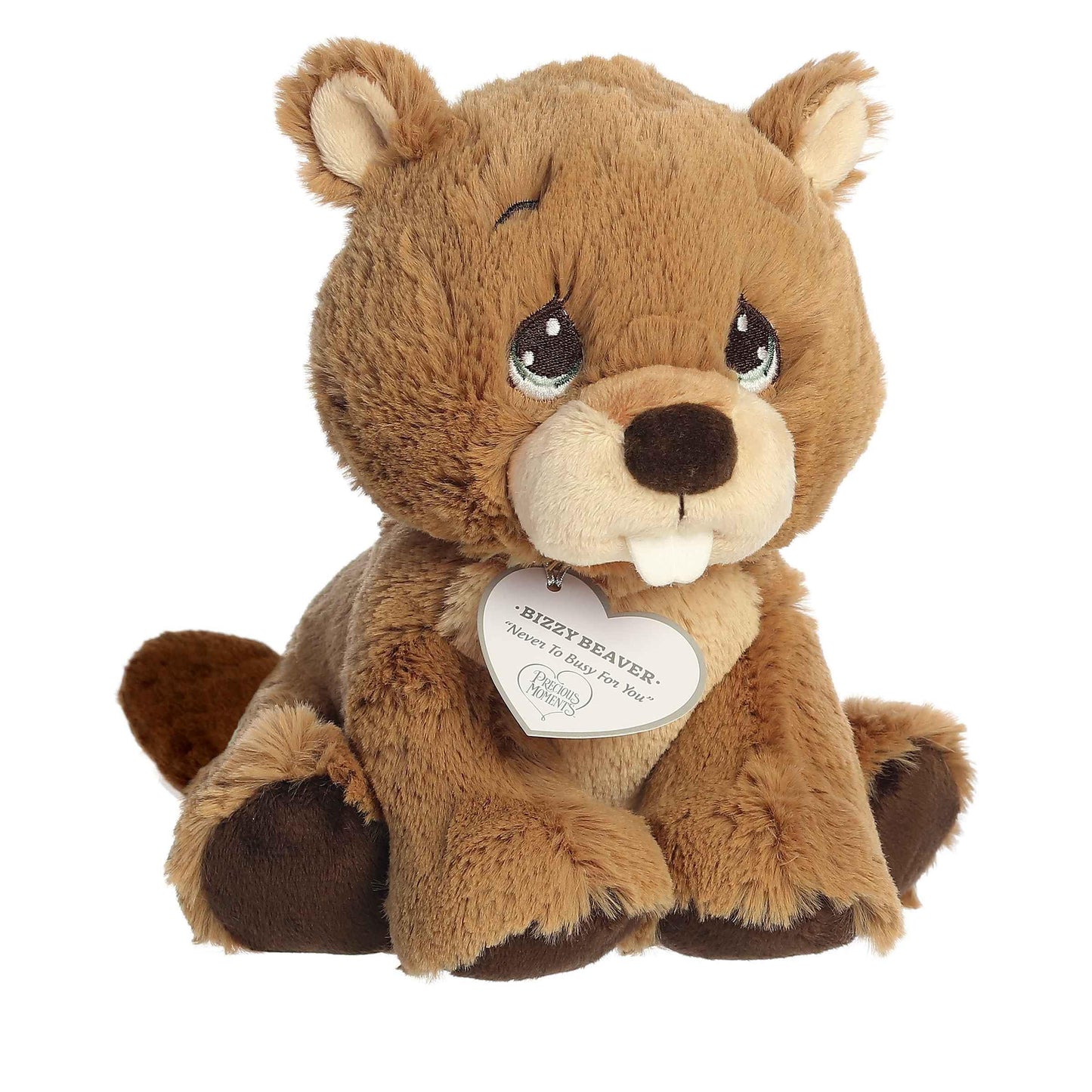 Aurora® Adorable Precious Moments™ Bizzy Beaver Stuffed Animal - Heartwarming Toy for Comforting Children - for Sentimental Gifts, Birthdays,