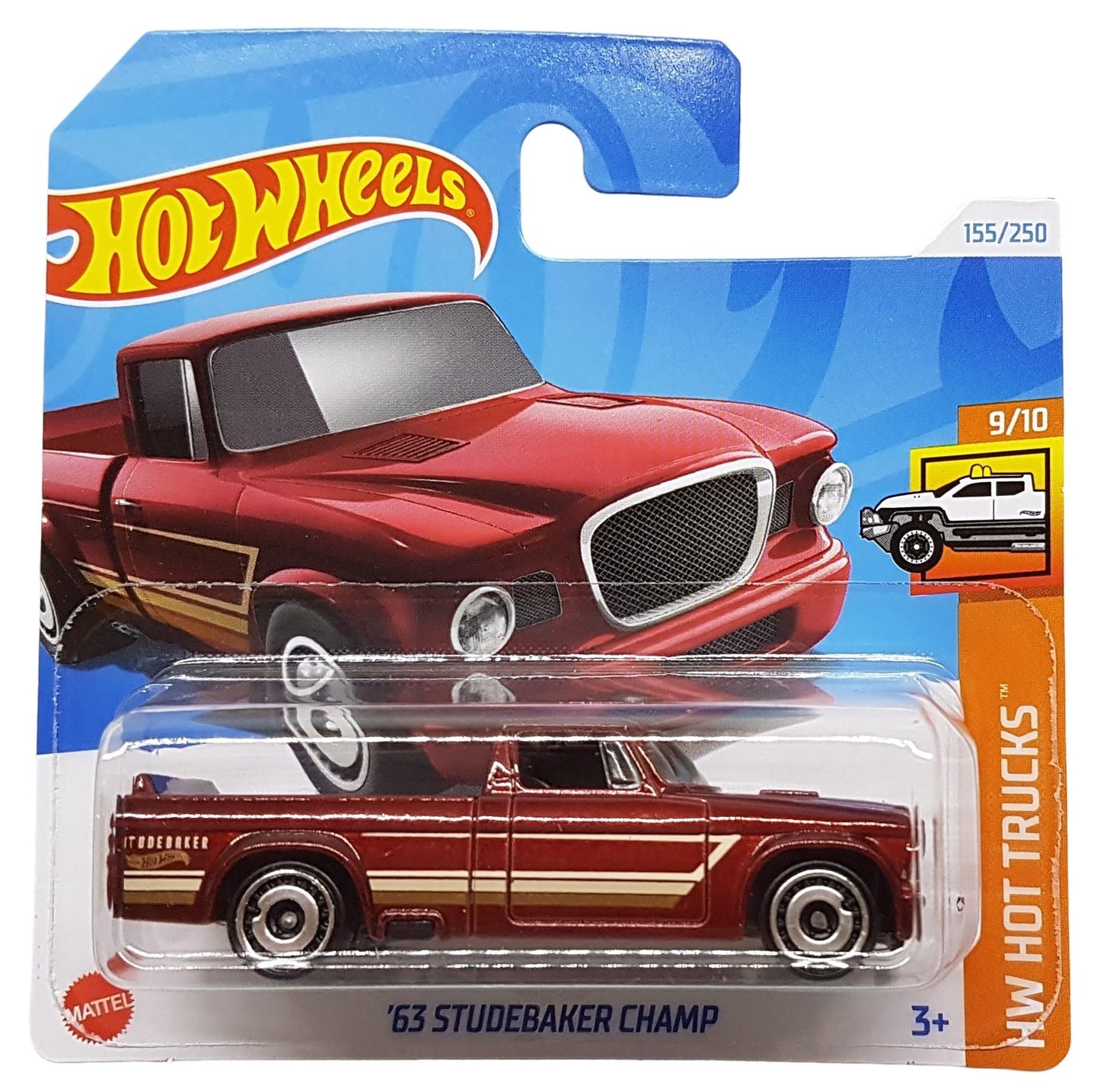 Hot Wheels 63 Studebaker Champ Red HW Hot Trucks 9/10 1:64 Die-Cast
