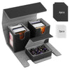 TiMOVO MTG Deck Box, Commander Deck Case Fits 200+ Double-Sleeved Cards, Magnetic Leather Card Storage Box with 2 Commander Display & 4Dividers & Dice