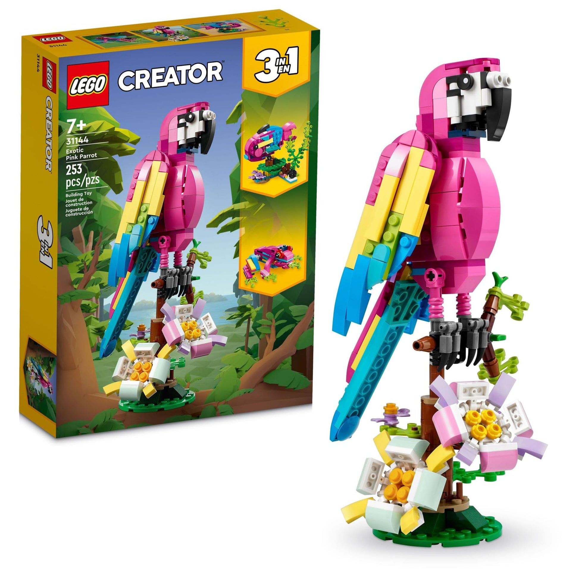 LEGO: Creator 3 in 1 Exotic Pink Parrot (253 Pieces, 31144)