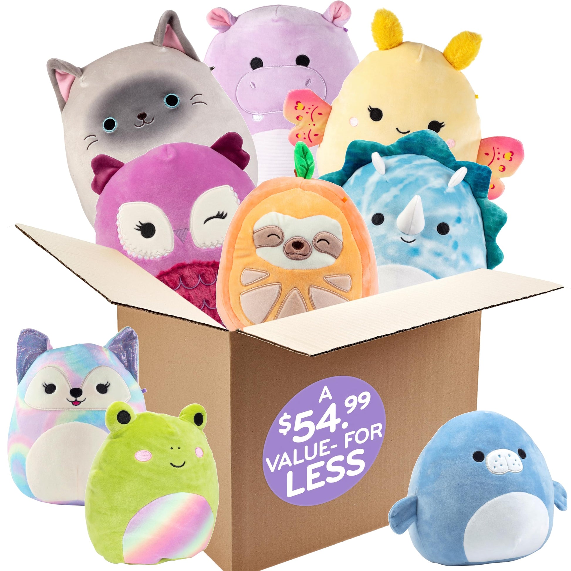 Squishmallows Mystery Value Pack 3-Pack Plush Set - 1 Jumbo 10” & 2 Medium 8” Official Jazwares Soft Squishy Stuffed Animals - Surprise Collectible