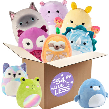 Squishmallows Mystery Value Pack 3-Pack Plush Set - 1 Jumbo 10” & 2 Medium 8” Official Jazwares Soft Squishy Stuffed Animals - Surprise Collectible