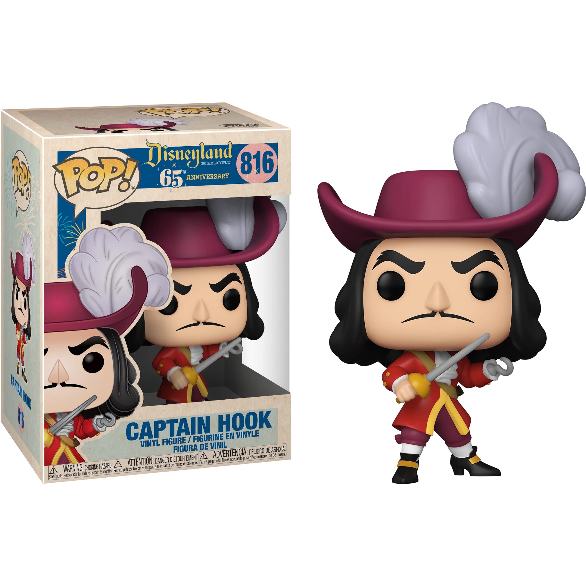 Captain H o o k : Fun ko P o p ! Vinyl Figurine Bundle with 1 Compatible 'ToysDiva' Graphic Protector (816-51375 - B)