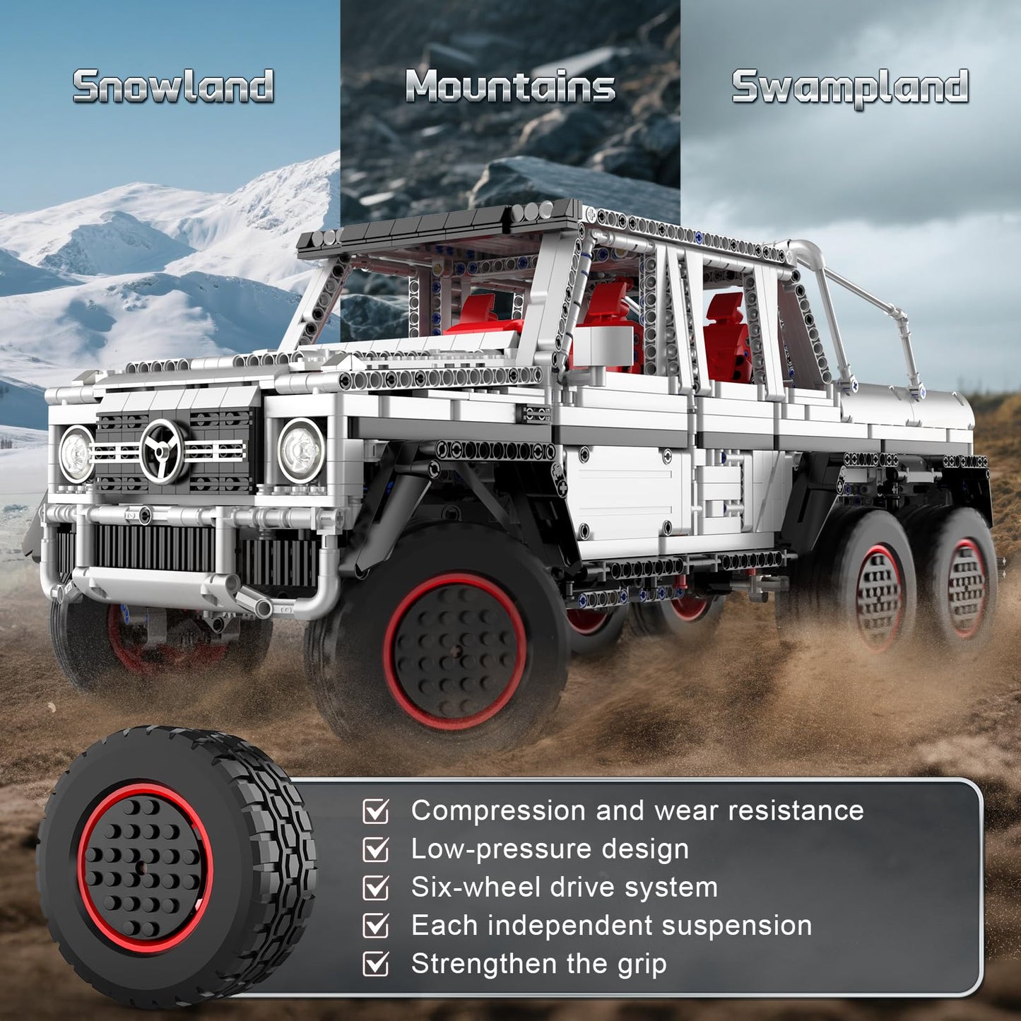 Mould King 13061 G700 Pickup Offroad Building Sets Model, MOC Building Kits to Build with Motor/APP Remote Control, Gift for Adult/Teens Age 14+