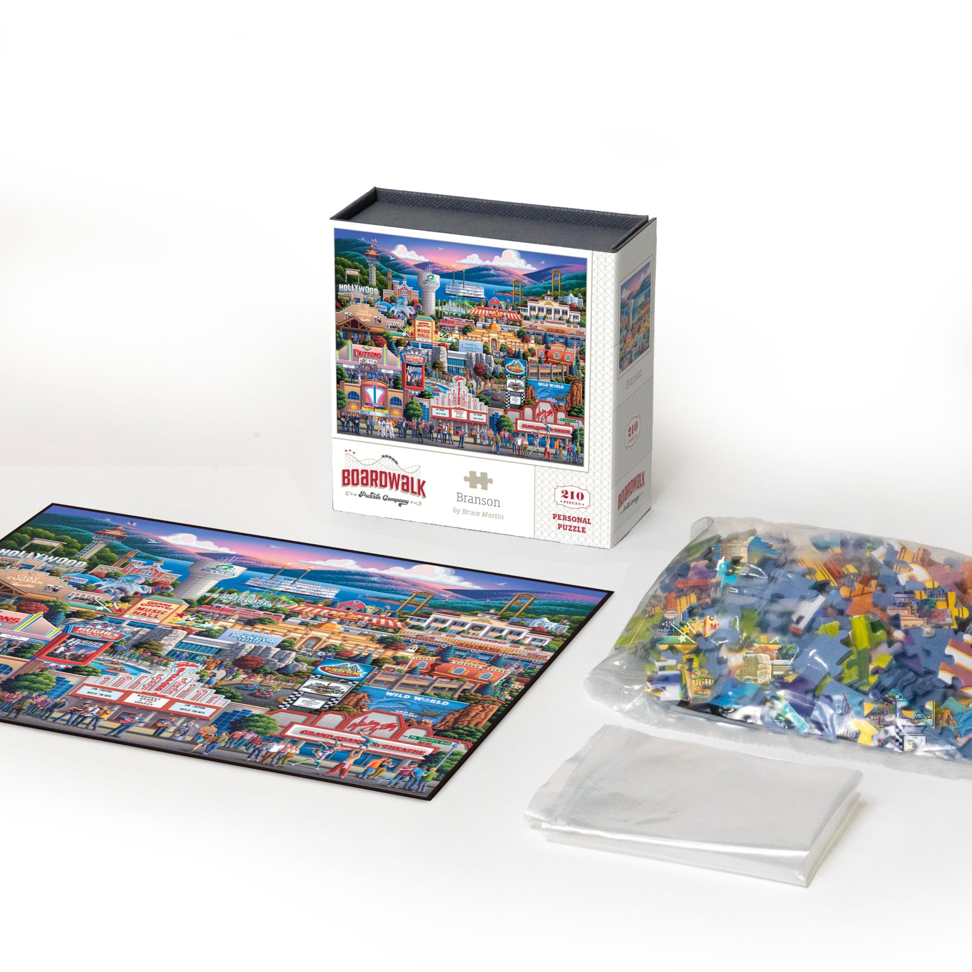 Boardwalk Branson 210 Piece Personal Puzzle, Jigsaw Puzzles with Premium Box, Missouri Gifts for Adults, 6"x8"