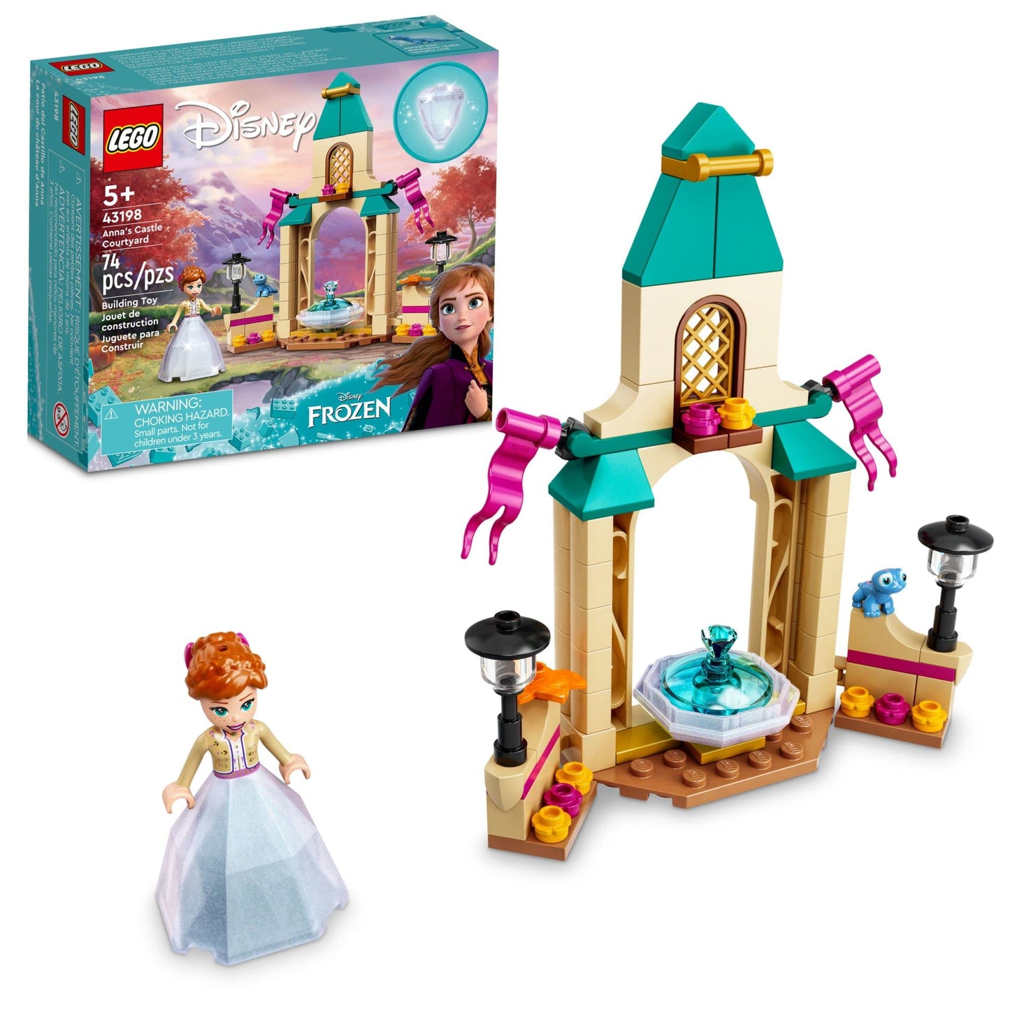 LEGO Disney Frozen 2 Anna’s Castle Courtyard Building Toy 43198 Princess Toy Set with Diamond Dress Set and Disney Frozen Mini-Doll Figure, Disney