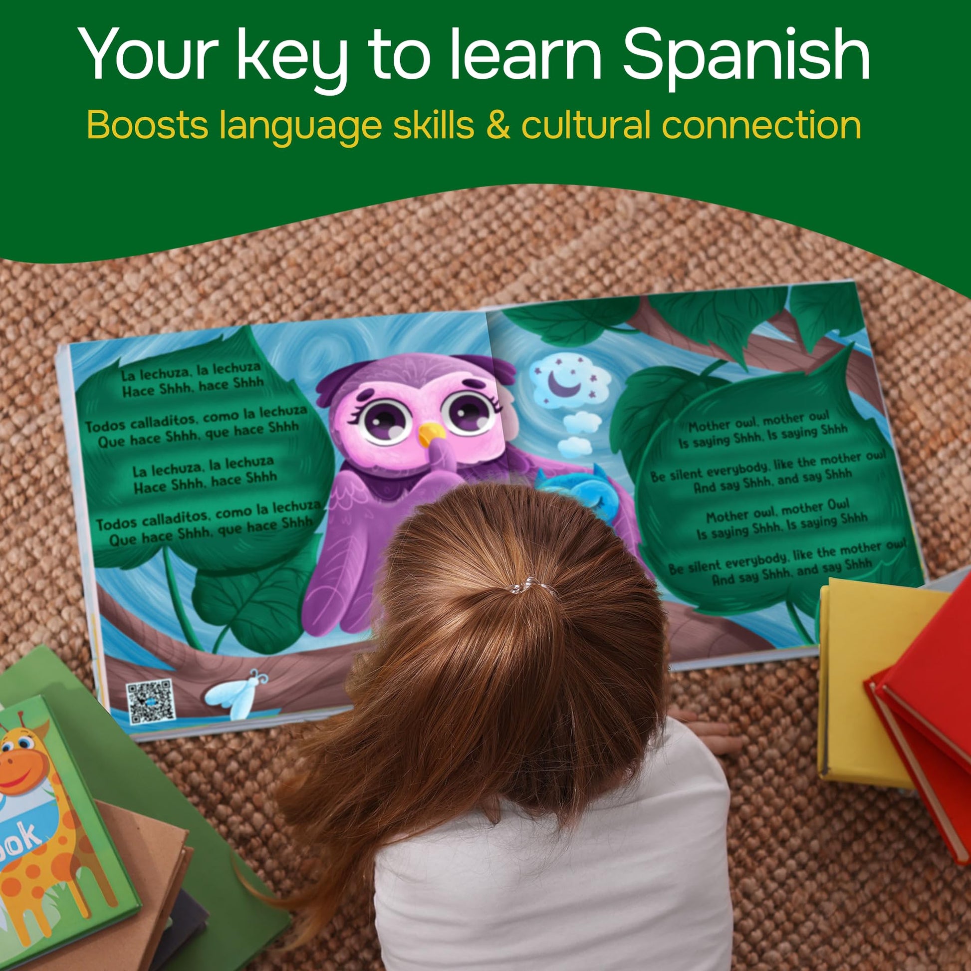 Bilingual Spanish Books for Toddlers 1-3, Six (6) Nursery Rhymes in Spanish & English | Interactive Baby Sound Book | Educational Learning Toys |