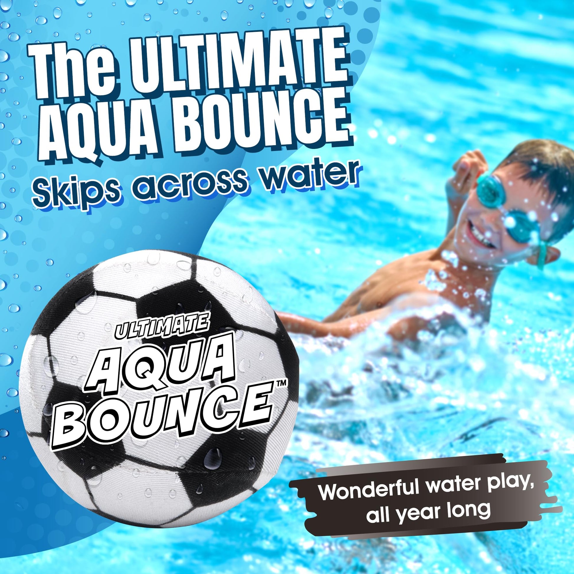 Activ Life Ultimate 2 Pack 3" Larger Water Skip Balls, Fun Swimming Pool & Beach Bouncing Toys for Kids, Teens, and Family, Great for Birthday Gifts