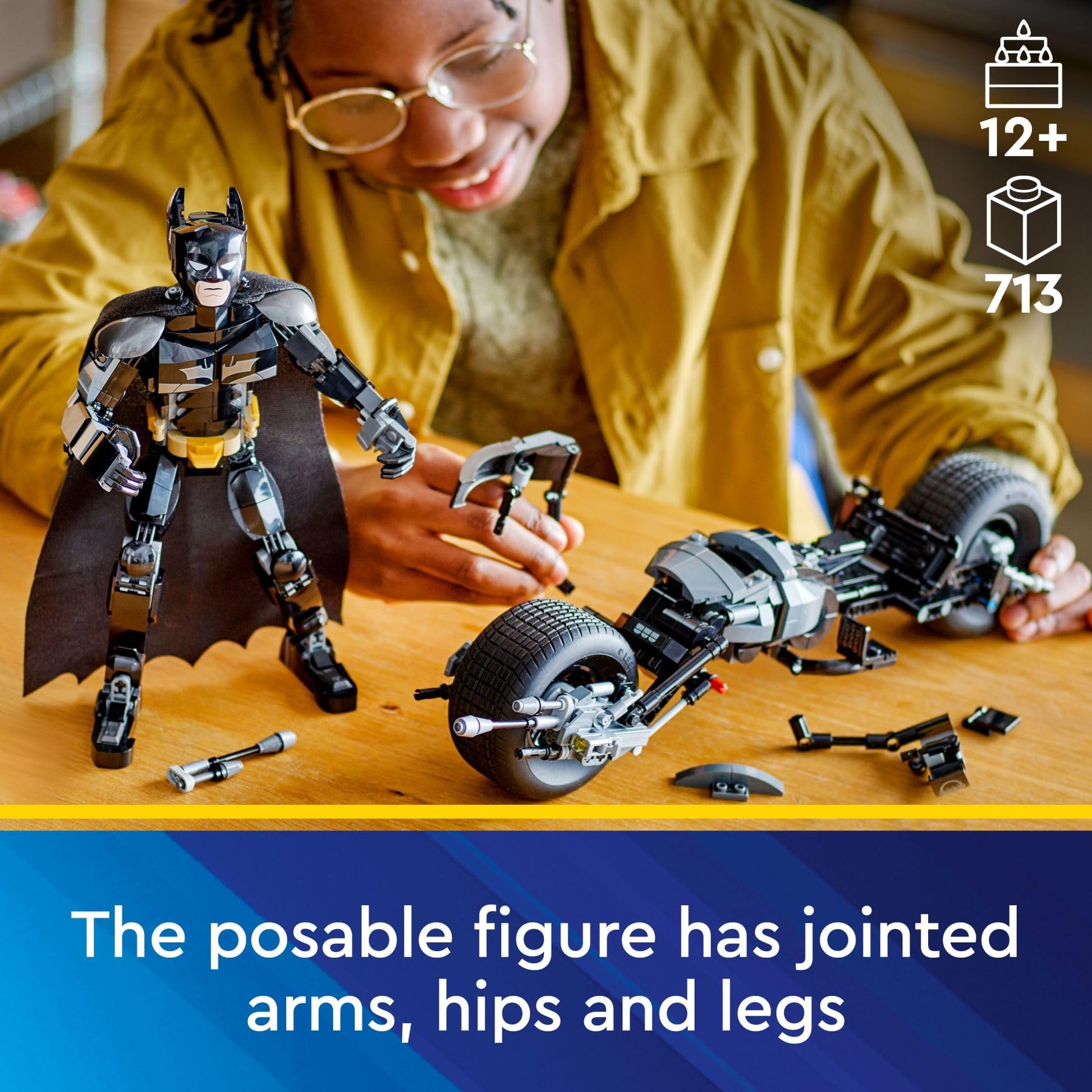 LEGO DC Batman Construction Figure & The Bat-Pod Bike Building Toys - Batman Action Figure from The Dark Knight for Boys & Girls, Ages 12+ - Superhero
