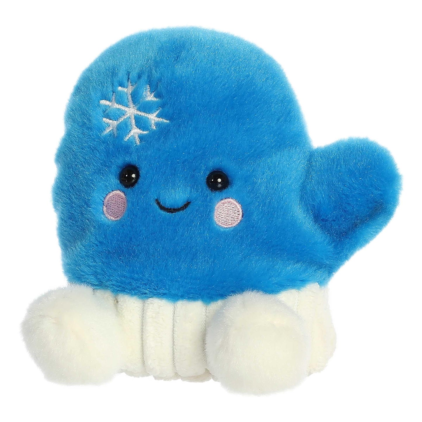 Aurora® Festive Palm Pals™ Merry Mitten™ Stuffed Animal - Pocket-Sized Play - Collectable Fun - Blue 5 Inches