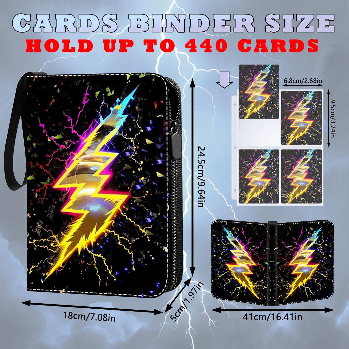 ShrewdYuya Trading Card Binder-440 Pockets Premium Trading Card Book, Double-Side Collectible Card Albums Compatible with Game/Baseball/Football/TCG