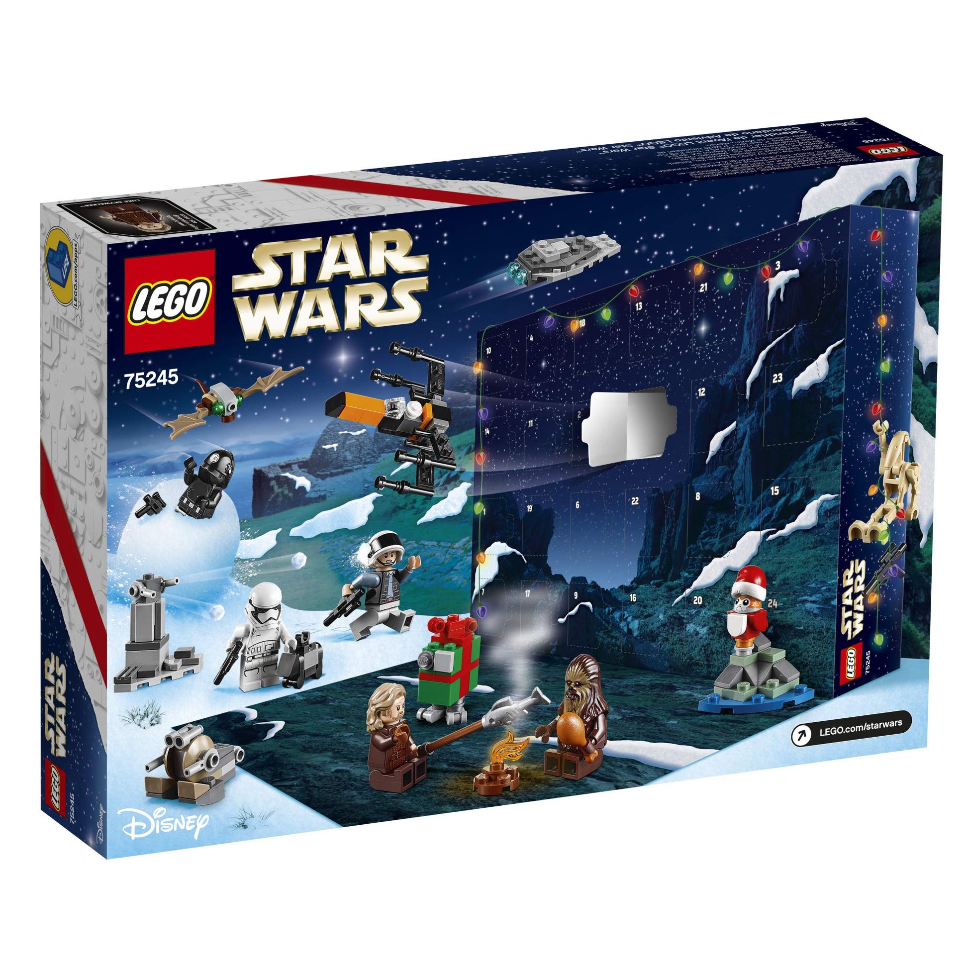 LEGO Star Wars 2019 Advent Calendar 75245 Holiday Gift Set Building Kit with Star Wars Minifigure Characters (280 Pieces)