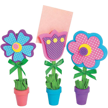 Flower Recipe or Picture Holder Craft Kit - Makes 12 - Spring Crafts and DIY Mother's Day Gifts