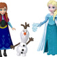 Mattel Disney Frozen Toys, Small Doll 4-Pack with Anna, Elsa, Kristoff & Olaf, Plus Fountain and 3 Storytelling Accessories, Inspired by Movie
