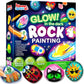 Rock Painting Kit- Glow in The Dark Rock Kit, Arts and Crafts for Kids Ages 6-12, Art Supplies Toy, Kids Craft Paint Kits, Arts & Crafts for Boys