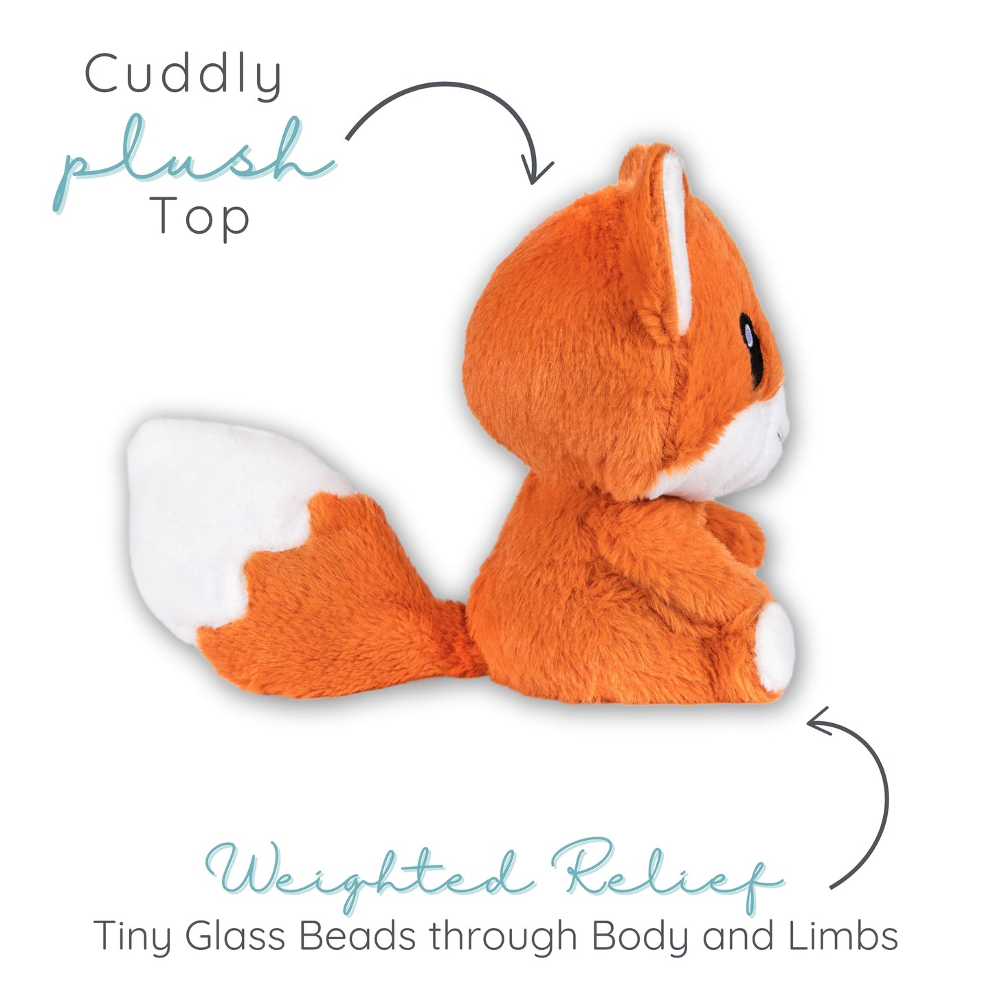 Friendly Fox - Microwavable & Weighted Plush Stuffed Animal - Heated Plushie for Warmth - Cute, Soft, Cozy Toy for Adults & Children (Boys, Girls