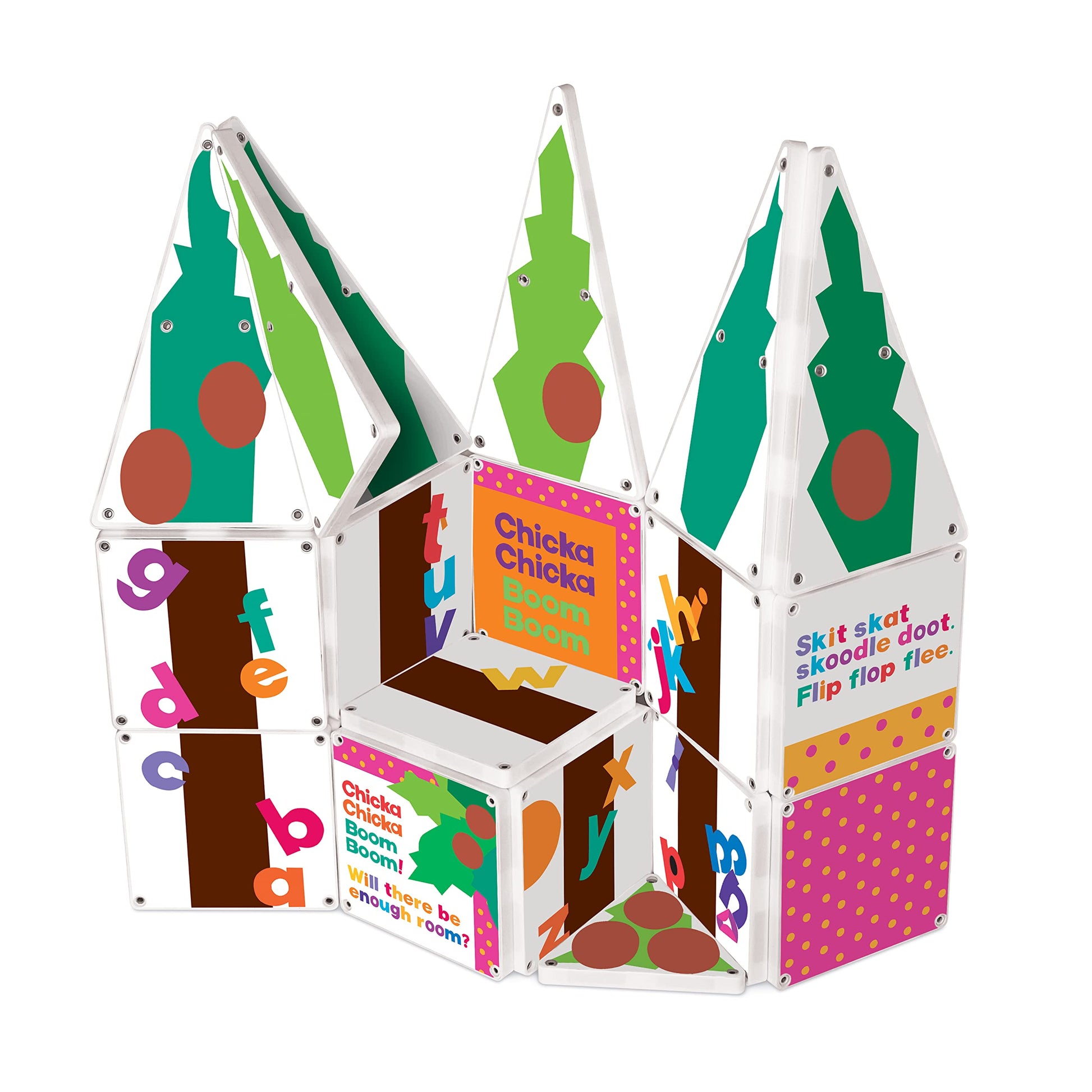 CreateOn Chicka Chicka Boom Boom Set, Magnetic Kids Building Toys, Educational Stem Toys for Ages 3+, 19 Pieces