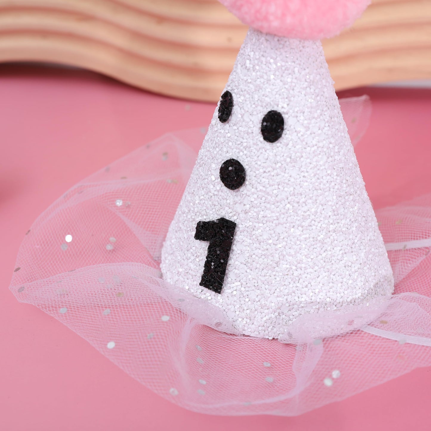 HIKLO Halloween Ghost Birthday Hat for Girls - Pink Ghost Tulle First Birthday Hat, Spooky One Birthday Hat, Little Boo Birthday Hat, Cute Halloween