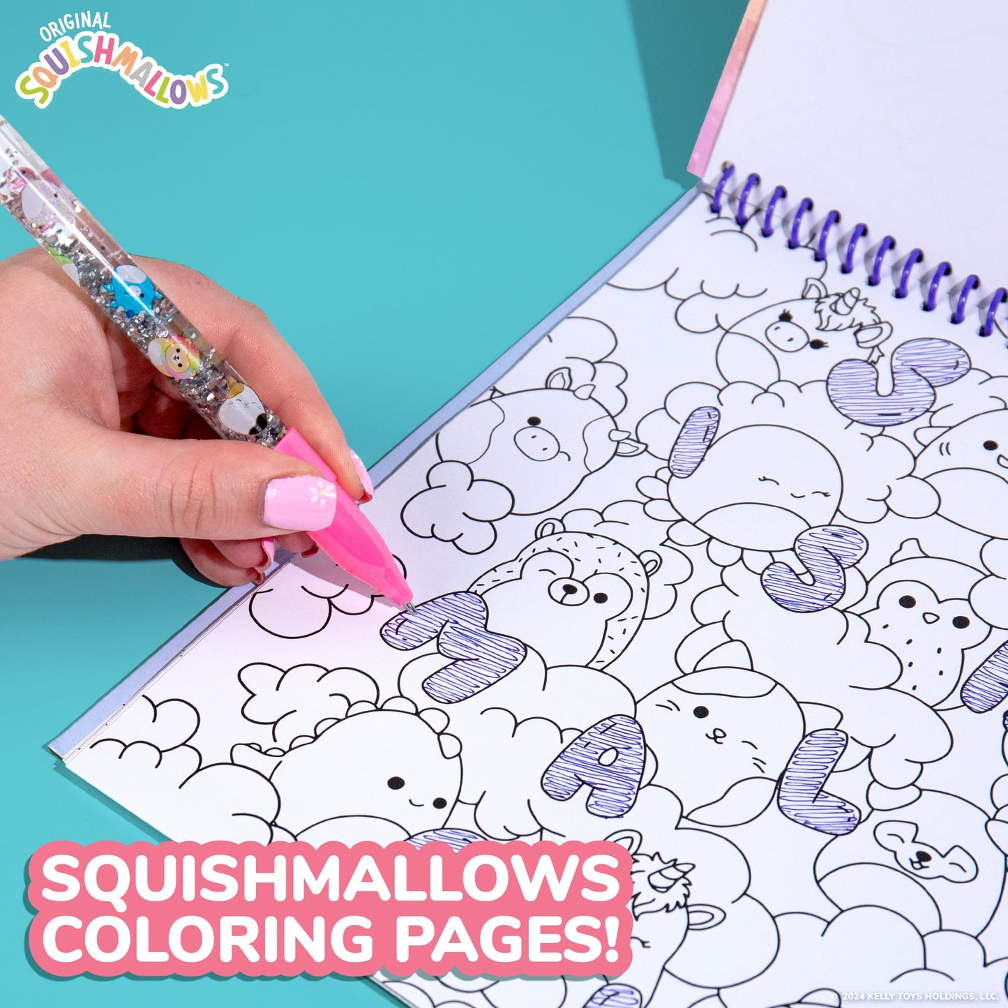Original Squishmallows Sketchbook, Over 20 Stationery Supplies, Features Squishmallows Scrapbook Stickers, Cam The Cat Fidget Toy, Drawing Paper
