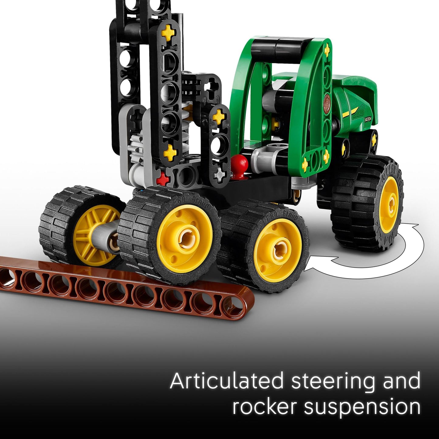 LEGO Technic John Deere 1470H Wheeled Harvester Building Toy for Kids - Heavy Vehicle Playset W/Realistic Suspension & Steering - STEM Toy for Boys &