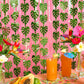 xo, Fetti Jungle Leaf Foil Curtain - Set of 2, 3x7 ft | Safari Theme Party Decorations, Zoo Animal Birthday Party Supplies, Baby Shower Favors