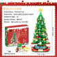 Zeluuyu Christmas Tree Building Block with LED Light, Rotating Christmas Tree 2024 Building Set for Adults, Christmas Tree Building Kit Xmas Gift