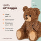 Bearington Lil' Reggie Dark Brown Teddy Bear Stuffed Animal - 12" Plush Brown Poseable Stuffed Bear with Soft Fur, Satin Bow, and Vintage Bears Design