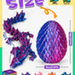 TBOLINE 4PCS 3D Printed Dragon Egg, Articulated Crystal Small Animals Treasure Box Prizes for Kids Classroom, 3D Printer Dinosaur Eggs Cool Fidget