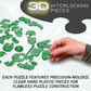 Green Tin Robot Crystal 3D Puzzle, 39-Pc Brain Teaser, Ages 12+