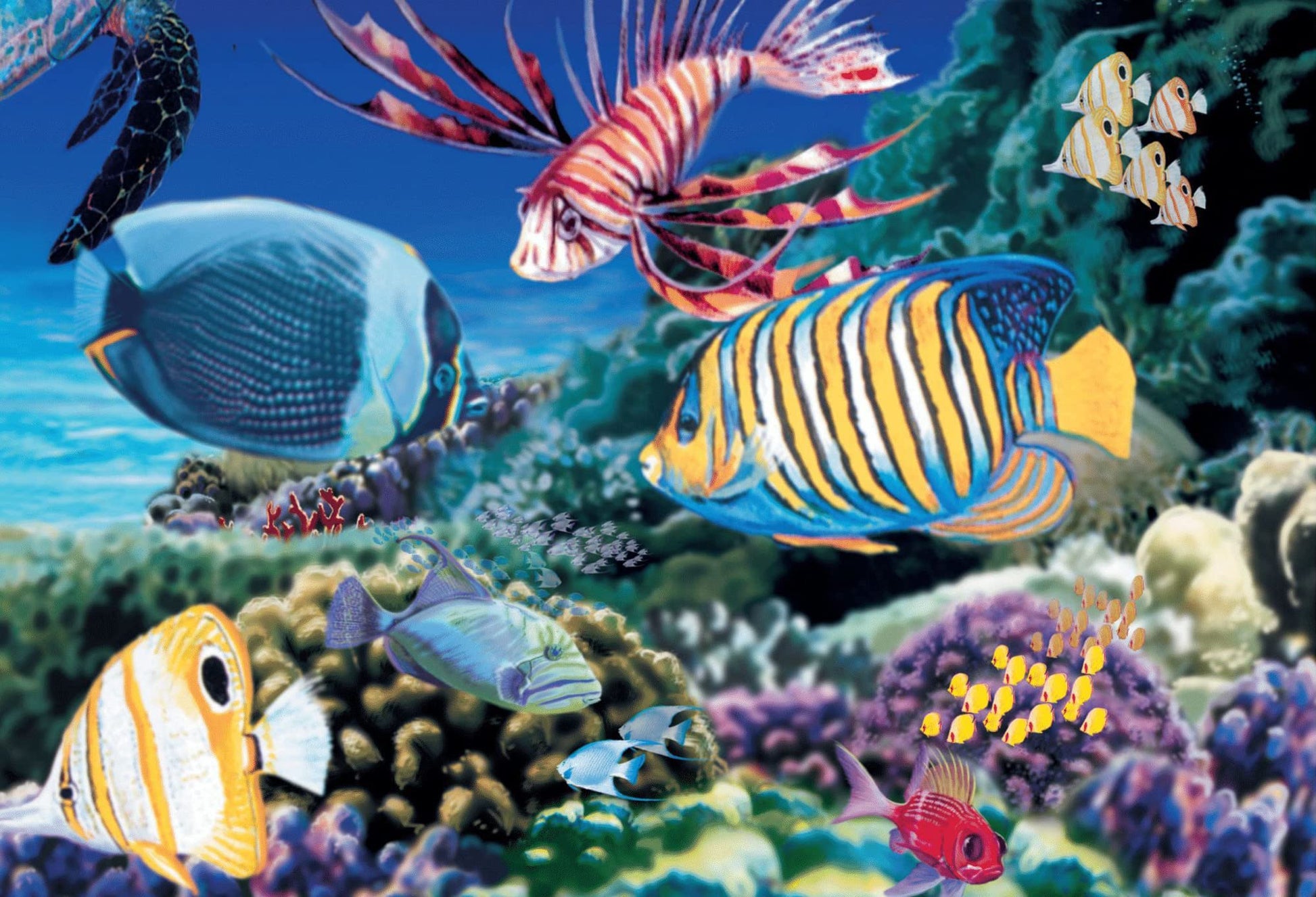TDC Games World’s Smallest Jigsaw Puzzle, The Life Aquatic - Mini Puzzles, Small Challenging Travel Art Puzzle for Adults, 200+ Pieces, 6 x 4 inches