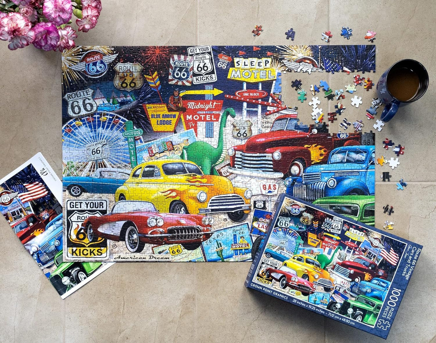 Crown Point Graphics Route 66 Jigsaw Puzzle, 1000 Piece