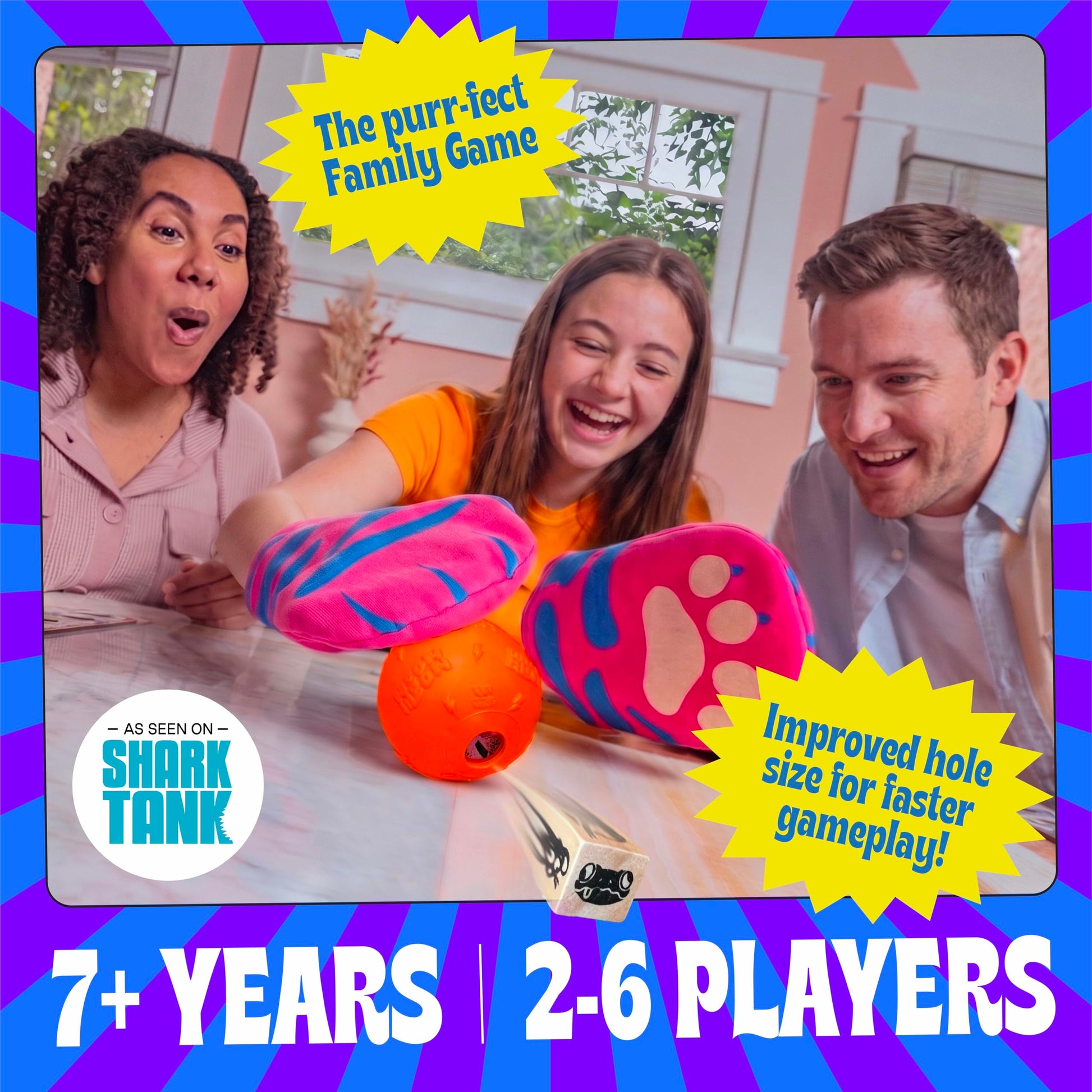 MCMILLER ENTERTAINMENT - The Cat Mitt Game Ridiculous Family Party Game for Ages 7+, 2-6 Players, Fast-Paced Dice Stealing & Dexterity Challenge