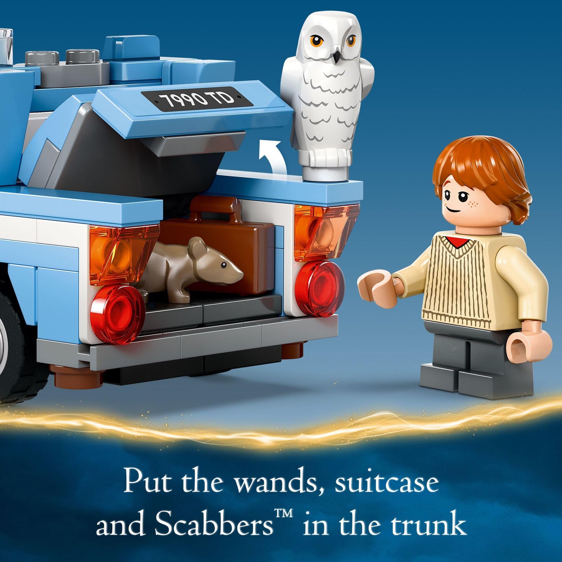 LEGO Harry Potter Flying Ford Anglia, Buildable Car Toy with 2 Minifigures for Role Play, Fantasy Playset for Kids, Harry Potter Car, Gift for Boys