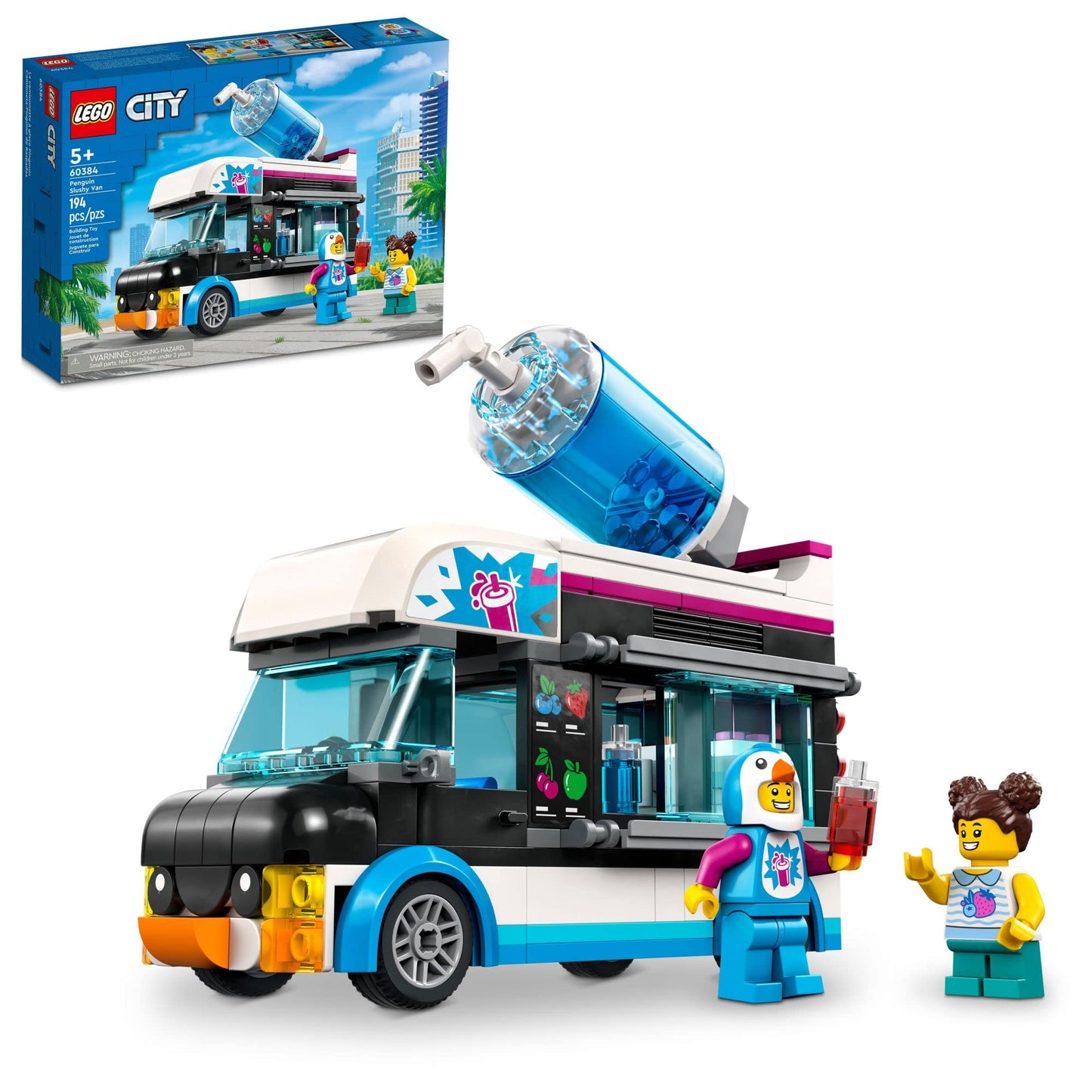 LEGO City Penguin Slushy Van Building Toy - Featuring a Truck and Costumed Minifigure, Great Gift Idea for Boys and Girls, Truck Toy for Kids Ages 5