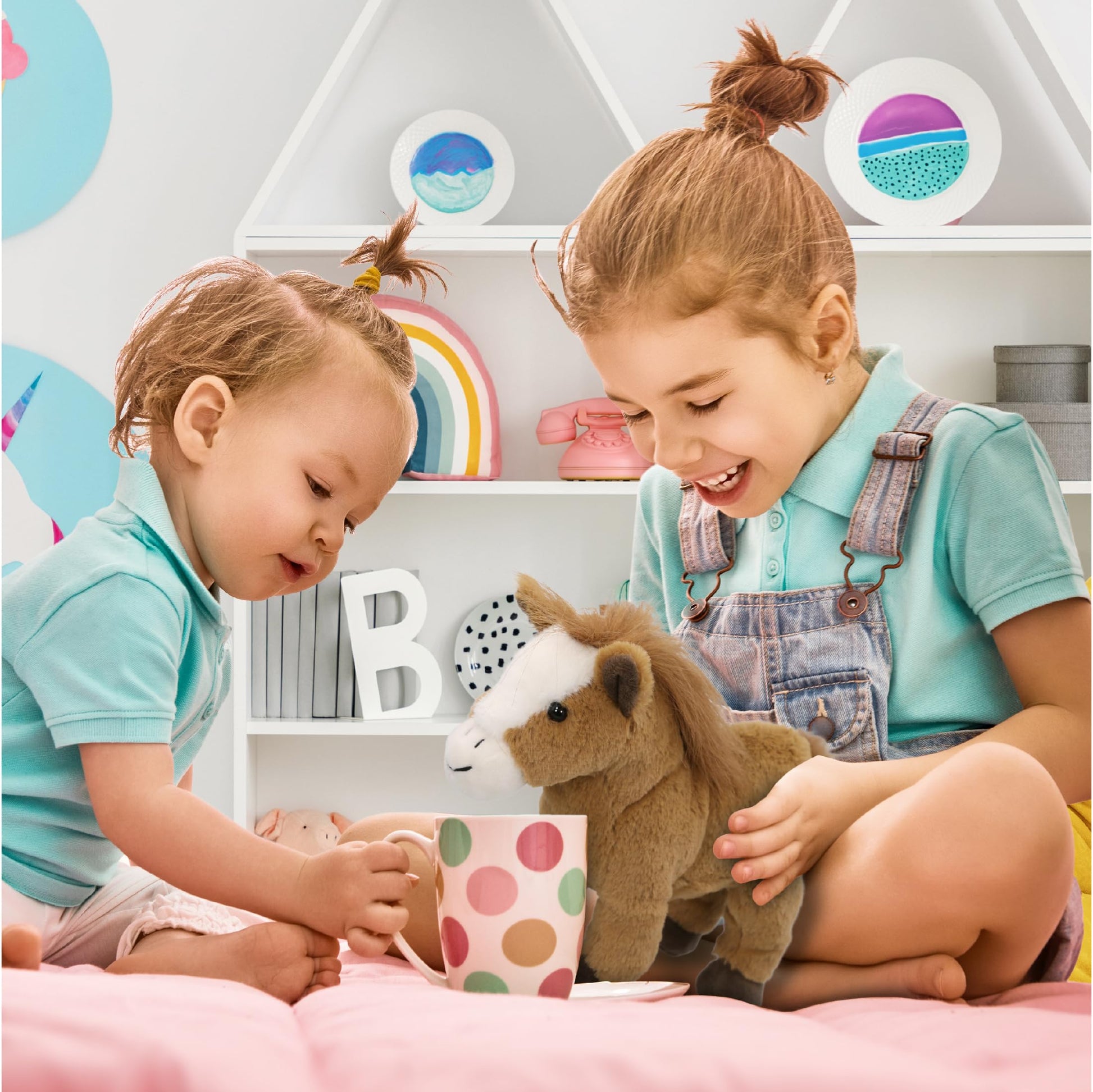 DolliBu Standing Brown Horse Plush - Super Soft Stuffed Animal Horse, Cute Realistic Stuffed Animal Toy for Boys and Girls, Adorable Plush Toy Gift