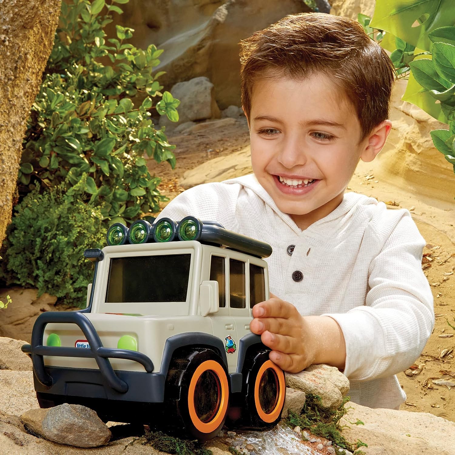 Big Adventures Binocular Searching Safari SUV STEM Toy Vehicle with Binoculars, Flashlight, and Compass for Girls, Boys, Kids Ages 3+