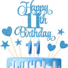 Lecferrarc 11th Birthday Cake Decorations, 11th Birthday Candles Cake Numeral Candles and Glitter Happy 11th Birthday Cake Toppers Set for Birthday
