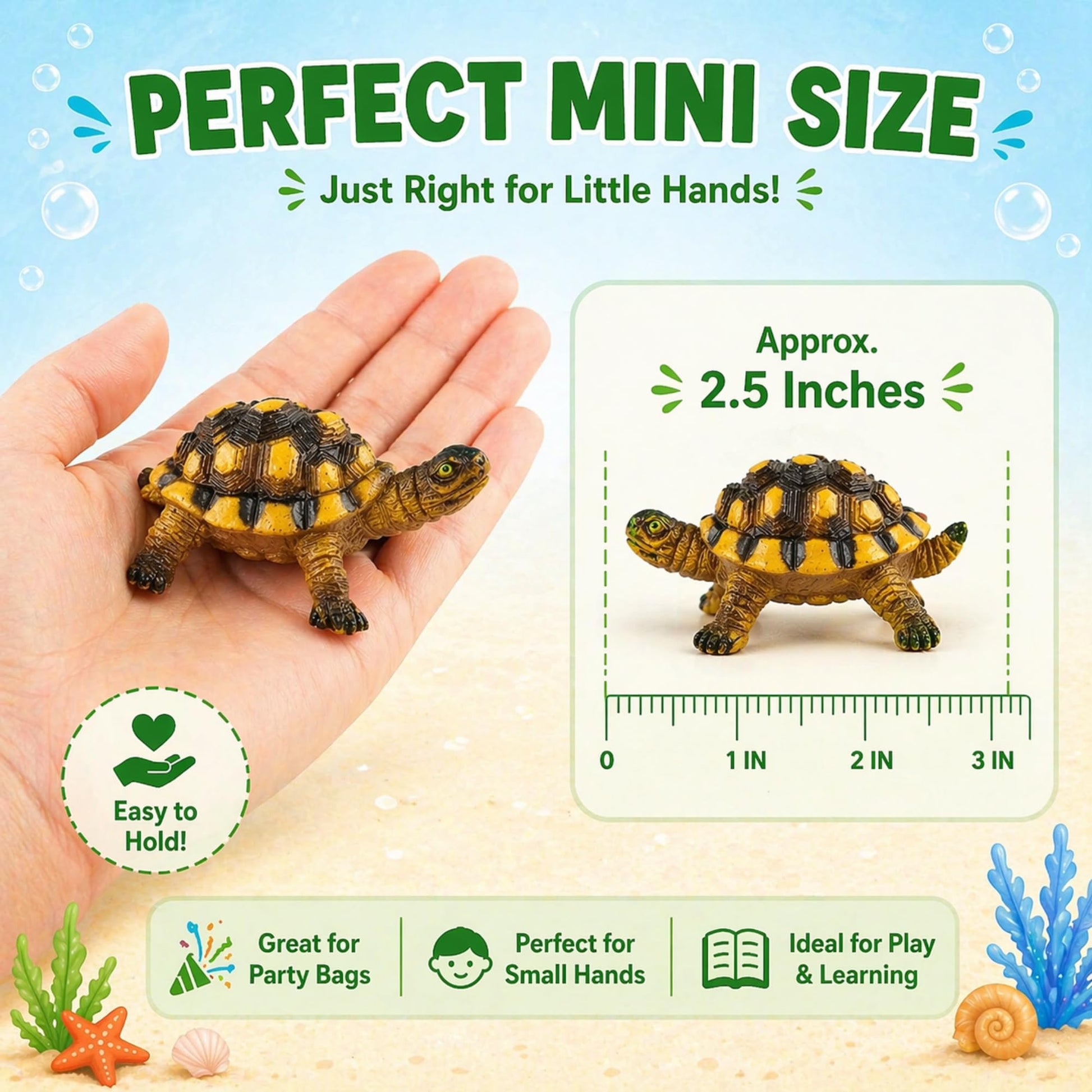 Liberty Imports 12 Piece Sea Turtle Animal Toys - Miniature Figurines - Unique Tortoise Toys Detailed and Hand Painted Reptiles Party Favor