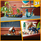 LEGO Creator 3 in 1 Viking Ship and The Midgard Serpent, Transforms from Amazing Ship to Viking House or Fenris Wolf Figure, Gifts for Kids, Boys, and