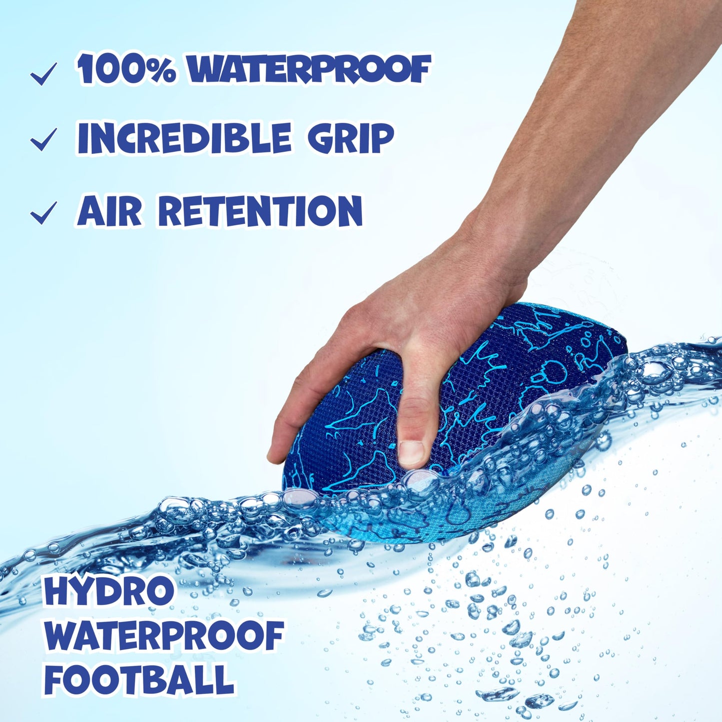 Waterproof Foam Football for Pool, Beach and Lake - 6.5 Inch Kids Size