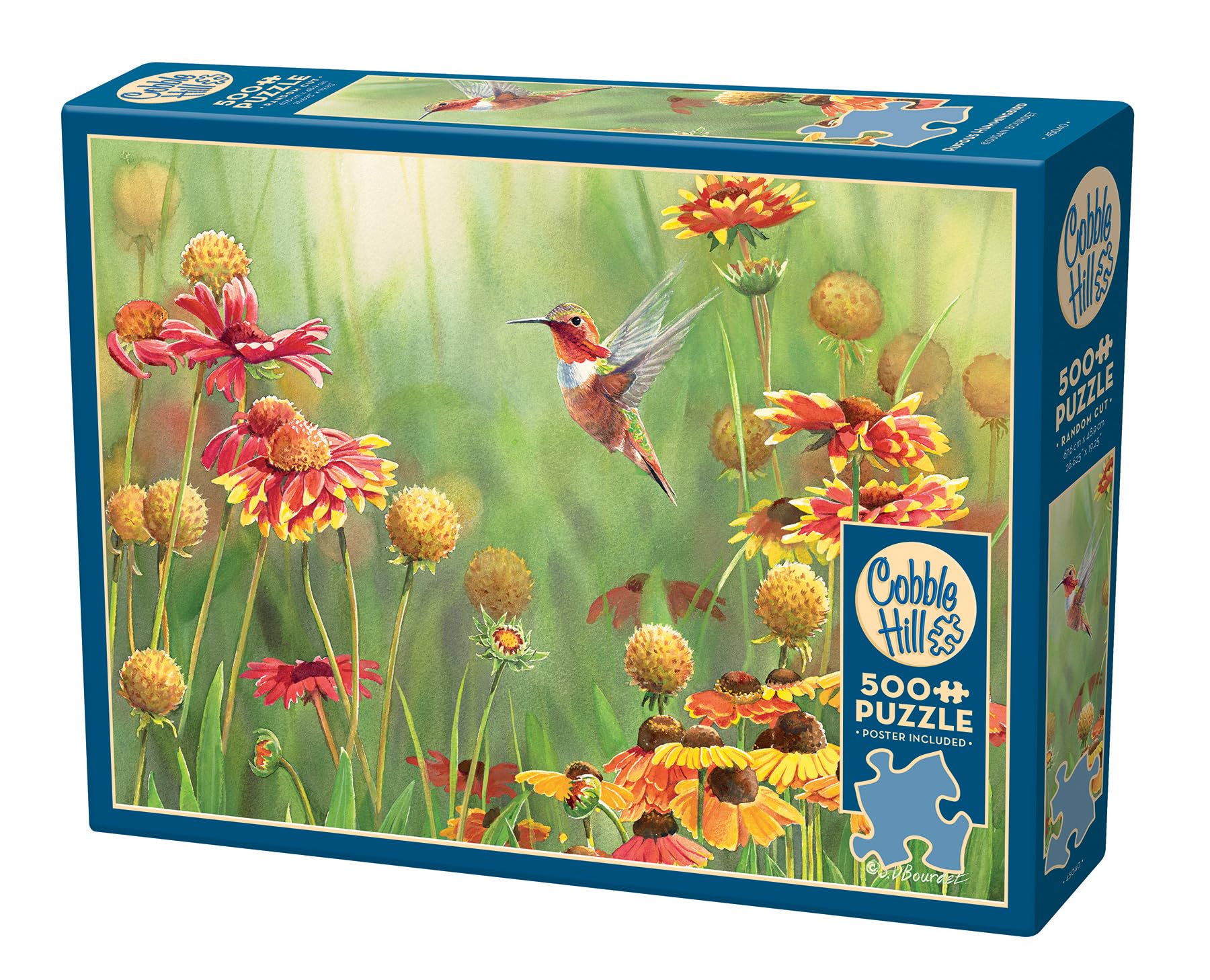 Cobble Hill 500 Piece Puzzle - Rufous Hummingbird - Sample Poster Included