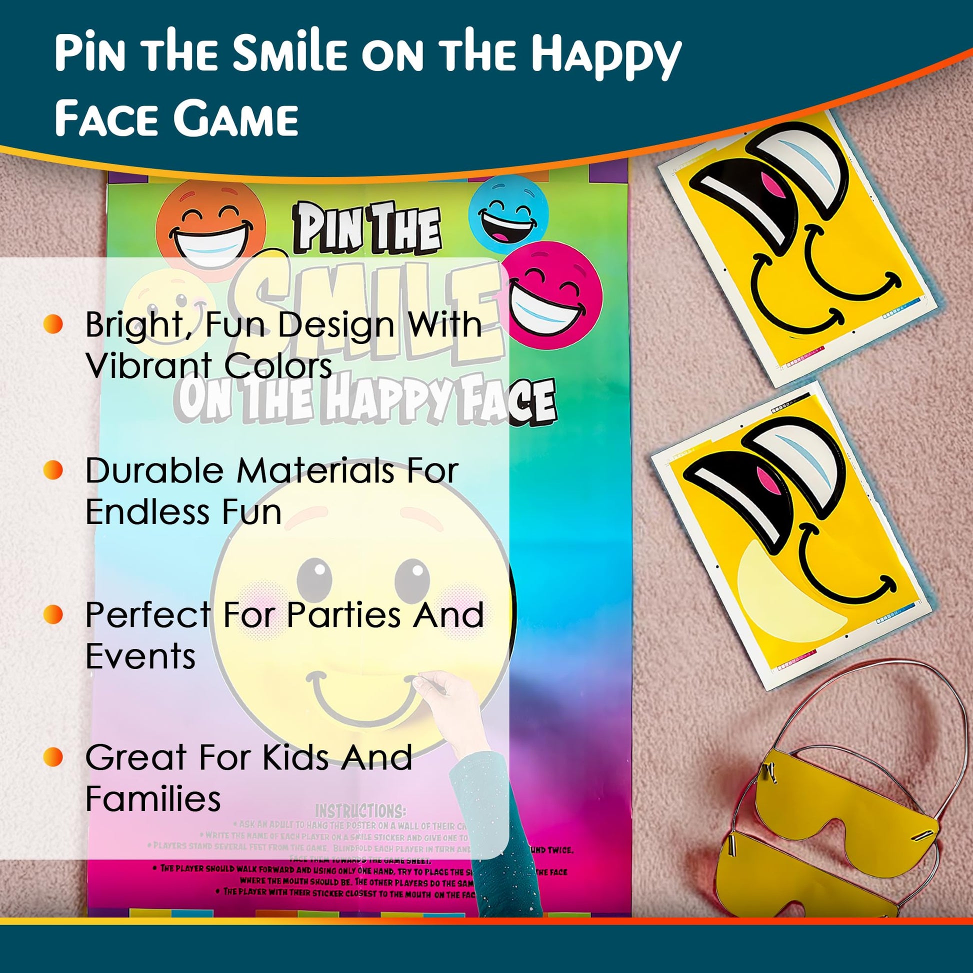 Fun Express Pin The Smile on The Happy Face Game