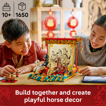 LEGO Spring Festival Galloping Horse Canvas Kids Building Toy - Year of the Horse Toy for Girls & Boys, Ages 10+ - Buildable Chinese New Year